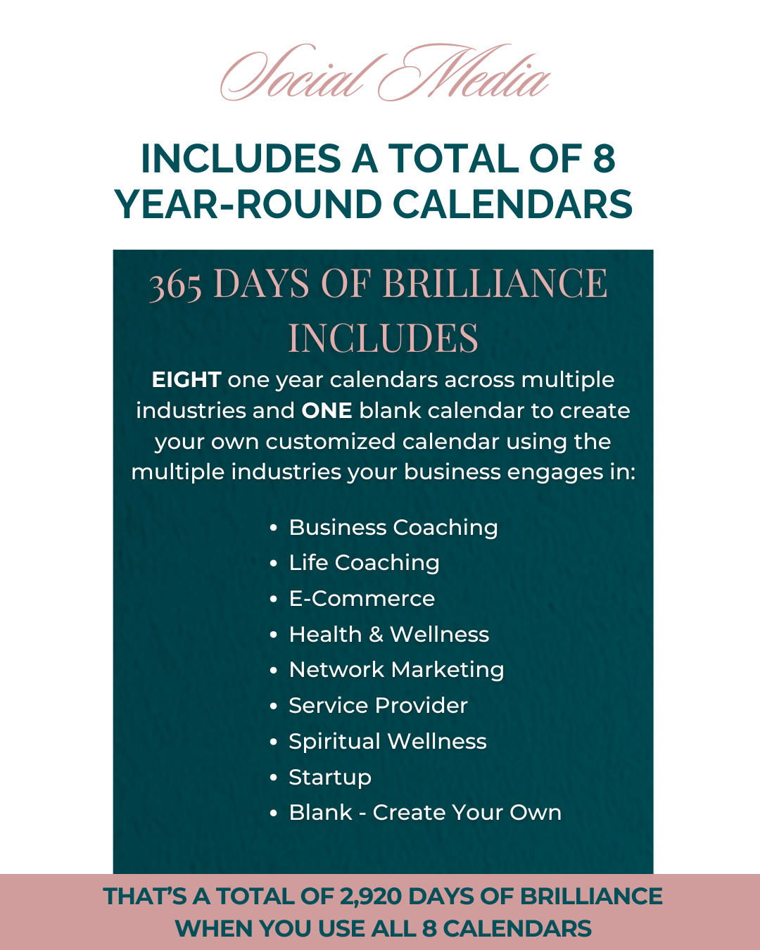 365 Days of Brilliance Social Media Planner