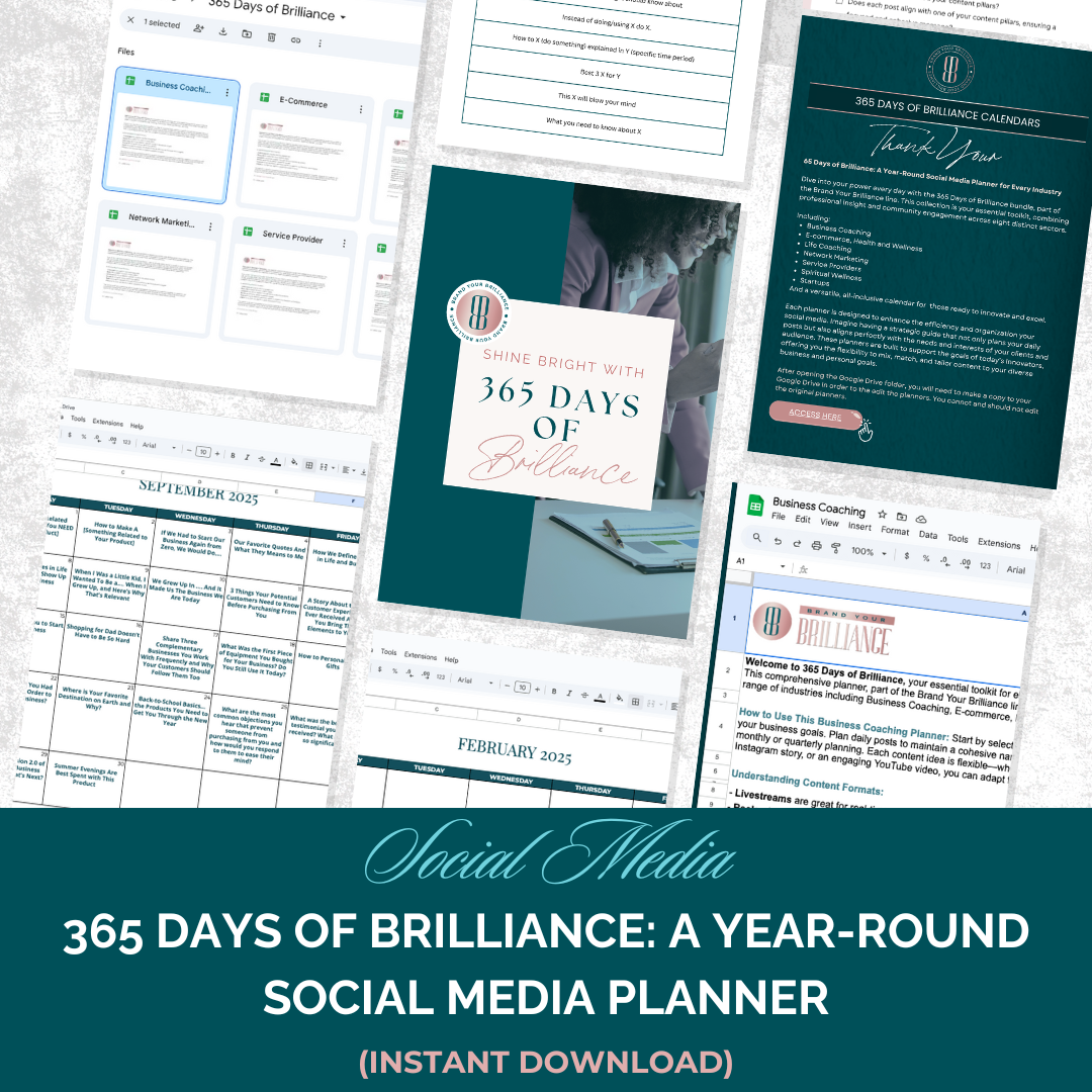 365 Days of Brilliance Social Media Planner